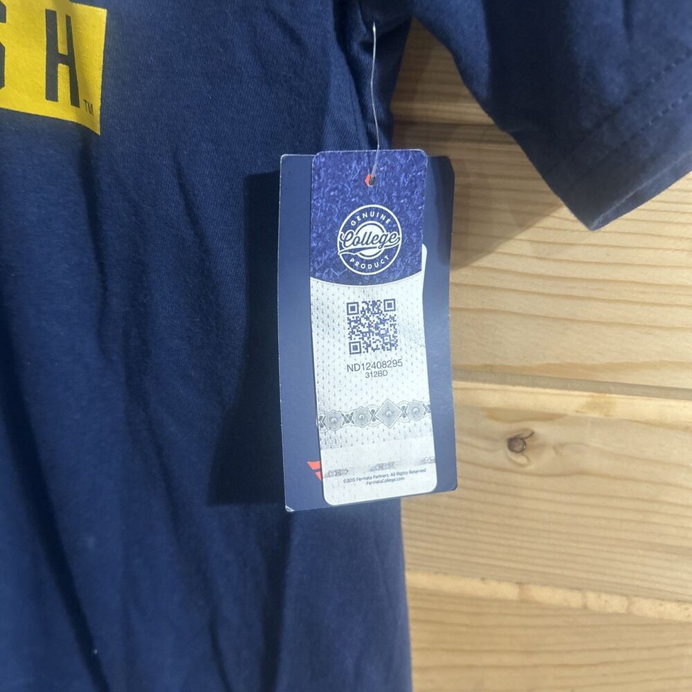 Fanatics Notre Dame Fighting Irish Navy Blue T-Shirt Mens Medium Yellow Logo - Picture 3 of 5